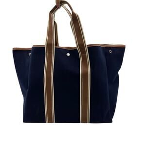 RUE DE VERNEUIL Navy Blue Traversee Large Flannel Cruise Tote